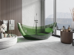 Mexen Vea forest cadă de baie freestanding transparentă 180 x 80 cm, dop crom - 58091808002
