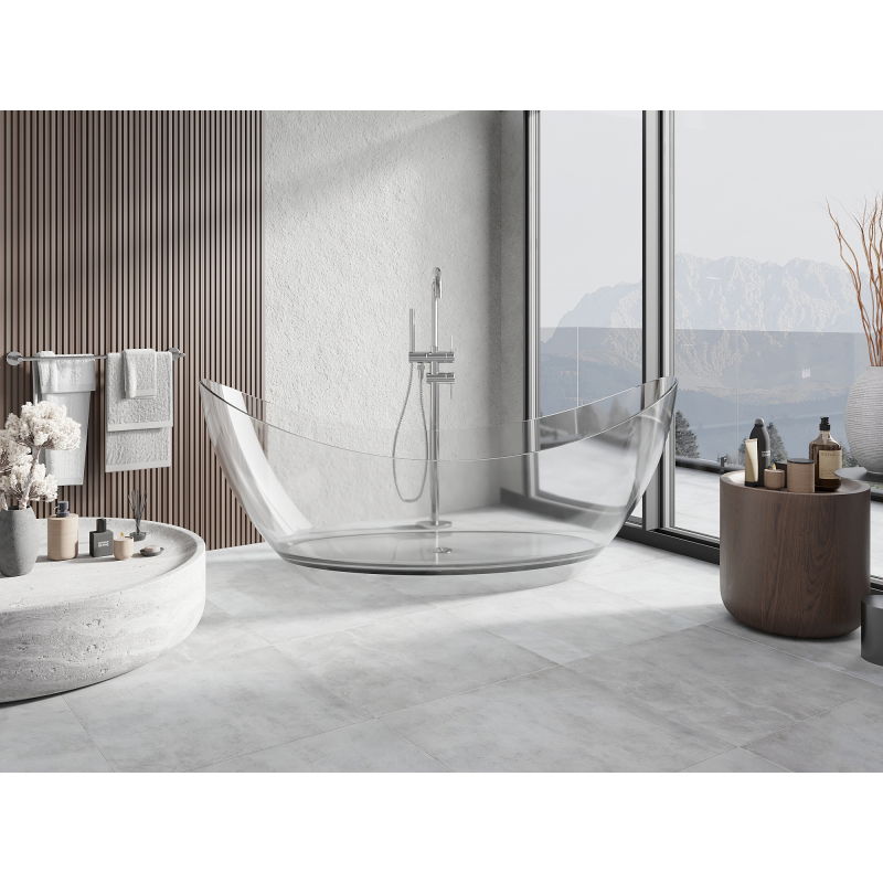 Mexen Vea cadă freestanding transparentă 180 x 80 cm, dop crom - 58091808008