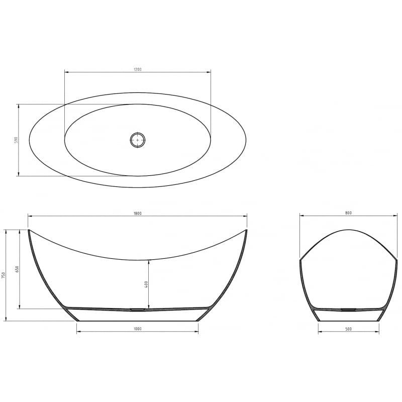 Mexen Vea teal szabadon álló átlátszó kád 180 x 80 cm, króm lefolyó - 58091808011