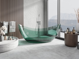 Mexen Vea cadă teal freestanding transparentă 180 x 80 cm, dop crom - 58091808011