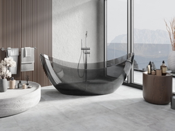 Mexen Vea cadă de baie freestanding transparentă 180 x 80 cm, negru, dop cromat - 58091808013