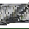 Mexen Apia cabină de duș extensibilă 90 x 80 cm, transparent, Aurie + cadă de duș Flat, Neagră - 840-090-080-50-00-4070G