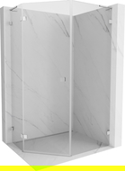 Mexen Lunar L cabină de duș pentagonală cu deschidere pe stânga 80 x 90 cm, transparent, crom - 831L-080L-090P-01-00-L