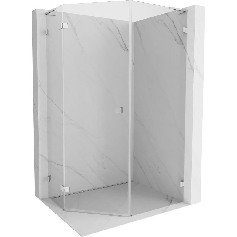Mexen Lunar L cabină de duș pentagonală cu uși batante, stânga 90 x 100 cm, transparent, crom - 831L-090L-100P-01-00-L