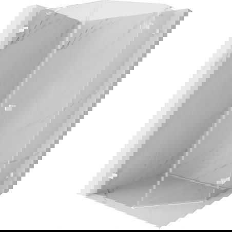 Mexen Lunar cabină de duș pentagonală cu ușă dreaptă 80 x 100 cm, transparentă, albă - 831-080P-100L-20-00-P