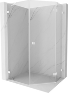 Mexen Lunar cabină de duș pentagonală dreaptă, pivotantă, 90 x 100 cm, transparentă, albă - 831-090P-100L-20-00-P