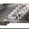 Mexen Lunar L cabină de duș pentagonală batantă stânga 80 x 90 cm, transparent, albă - 831L-080L-090P-20-00-L