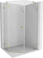 Mexen Lunar cabină de duș pentagonală cu balama stânga 80 x 90 cm, transparentă, aurie - 831-080L-090P-50-00-L