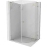 Mexen Lunar L cabină de duș pentagonală cu deschidere dreaptă 90 x 100 cm, transparent, auriu - 831L-090P-100L-50-00-P