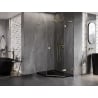Mexen Lunar L cabină de duș pentagonală cu deschidere dreaptă 90 x 100 cm, transparent, auriu - 831L-090P-100L-50-00-P