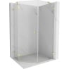 Cabină de duș pentagonală rabatabilă stânga Mexen Lunar 80 x 90 cm, transparent, auriu periat - 831-080L-090P-55-00-L