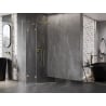 Mexen Lunar cabina de duș pentagonală cu deschidere pe stânga 90 x 100 cm, transparentă, auriu periat
