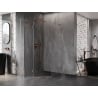 Cabină de duș pentagonală Mexen Lunar L cu ușă batantă stânga 80 x 90 cm, transparent, aur roz - 831L-080L-090P-60-00-L