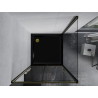 Mexen Apia cabină de duș glisantă 100 x 100 cm, transparentă, aurie + cadă Flat, neagră - 840-100-100-50-00-4070G