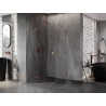 Mexen Lunar cabina de duș pentagonală cu deschidere stânga 80 x 100 cm, transparentă, aur roz - 831-080L-100P-60-00-L