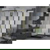 Mexen Apia cabină de duș extensibilă 100 x 100 cm, transparent, Aurie + cadă de duș Flat, Neagră - 840-100-100-50-00-4070G