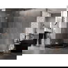 Mexen Lunar L ötszögletű zuhanykabin, balra nyíló 80 x 100 cm, áttetsző, csiszolt réz - 831L-080L-100P-65-00-L