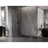 Mexen Lunar L ötszögletű zuhanykabin, balra nyíló, 90 x 100 cm, átlátszó, csiszolt réz - 831L-090L-100P-65-00-L