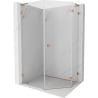 Mexen Lunar L cabină de duș pentagonală basculantă dreapta 80 x 90 cm, transparent, cupru periat - 831L-080P-090L-65-00-P