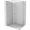 Mexen Lunar L cabina de duș pentagonală cu ușă dreapta 90 x 100 cm, transparent, cupru periat - 831L-090P-100L-65-00-P