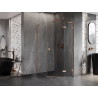 Mexen Lunar L cabina de duș pentagonală cu ușă dreapta 90 x 100 cm, transparent, cupru periat - 831L-090P-100L-65-00-P