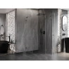 Mexen Lunar L cabina de duș pentagonală rabatabilă dreaptă 80x100 cm transparentă, gun gray periat - 831L-080P-100L-66-00-P
