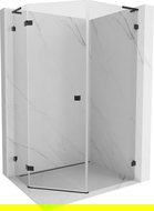 Mexen Lunar L cabină de duș pentagonală cu deschidere stânga 80 x 90 cm, transparentă, neagră - 831L-080L-090P-70-00-L