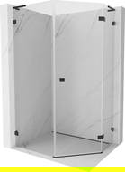 Mexen Lunar L pentagonală cabină de duș pivotantă dreapta 80 x 90 cm, transparentă, neagră - 831L-080P-090L-70-00-P