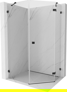 Mexen Lunar ötszögletű jobb oldali nyíló zuhanykabin 80 x 90 cm, átlátszó, fekete - 831-080P-090L-70-00-P