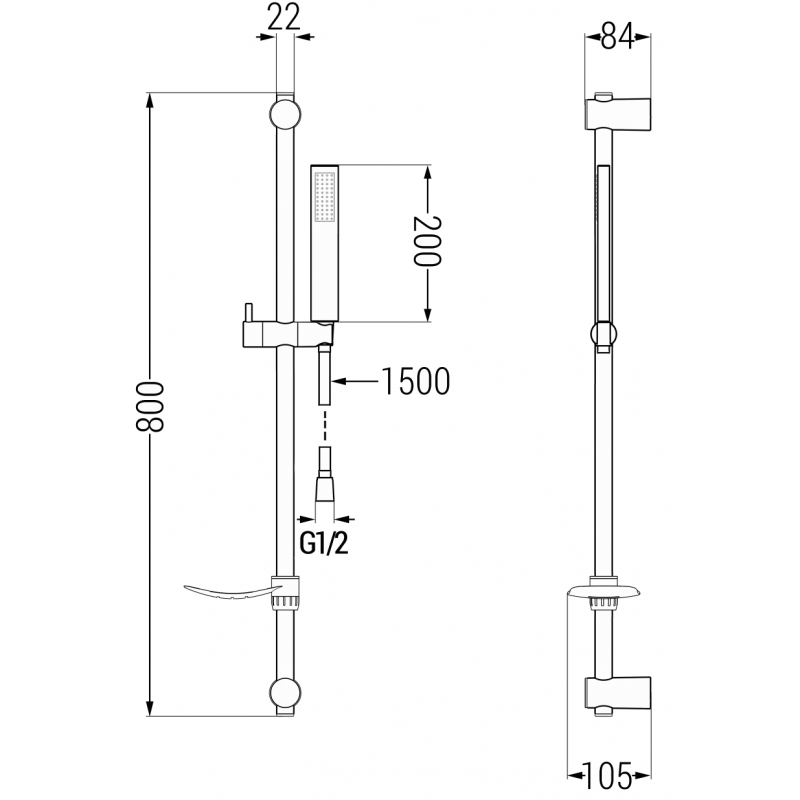 Mexen DF00 set de duș glisant, auriu - 785004582-50