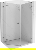 Mexen Lunar L cabină de duș pentagonală batantă stânga 90 x 100 cm, transparent, gun metal - 831L-090L-100P-95-00-L