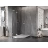 Cabină de duș pentagonală basculantă stânga Mexen Lunar L 80 x 90 cm, transparent, nichel periat - 831L-080L-090P-97-00-L