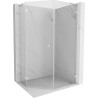 Mexen Lunar L cabina de duș pentagonală pivotantă stânga 80 x 100 cm, transparentă, nichel periat - 831L-080L-100P-97-00-L
