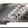 Mexen Lunar L cabină de duș pentagonală cu deschidere pe stânga 80 x 100 cm, transparent, nichel periat - 831L-080L-100P-97-00-L