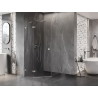 Mexen Lunar cabina de duș pentagonală cu ușă batantă stânga 80 x 90 cm, transparentă, nichel periat