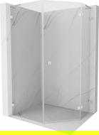 Mexen Lunar L cabină de duș pentagonală cu deschidere dreapta 80 x 90 cm, transparent, nichel periat - 831L-080P-090L-97-00-P