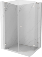 Mexen Lunar L cabina de duș pentagonală, deschidere dreaptă, 80x100 cm, transparent, nichel periat - 831L-080P-100L-97-00-P