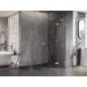 Mexen Lunar L cabină de duș pentagonală cu uși batante dreapta 80x100 cm, transparent, nichel periat - 831L-080P-100L-97-00-P
