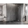 Mexen Lunar L cabina de duș pentagonală, deschidere dreaptă, 80x100 cm, transparent, nichel periat - 831L-080P-100L-97-00-P