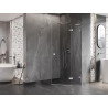 Mexen Lunar L cabina de duș pentagonală, deschidere dreaptă, 80x100 cm, transparent, nichel periat - 831L-080P-100L-97-00-P
