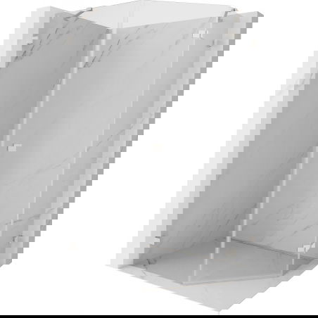 Mexen Lunar cabină de duș pentagonală rabatabilă dreapta 90 x 100 cm, transparentă, nichel periat - 831-090P-100L-97-00-P