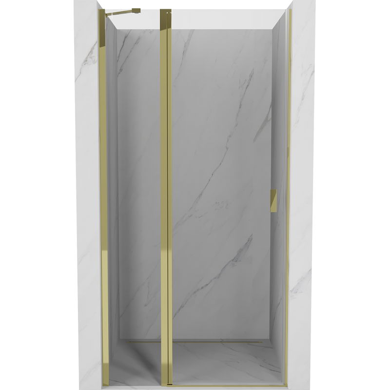 Mexen Mist ușă de duș batantă 75 cm, transparent, aurie - 8A4-075-000-50-00