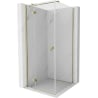 Mexen Mist H T cabină de duș rabatabilă stânga 70 x 70 cm, transparent, auriu - 8A5T-070-070-50-00-L