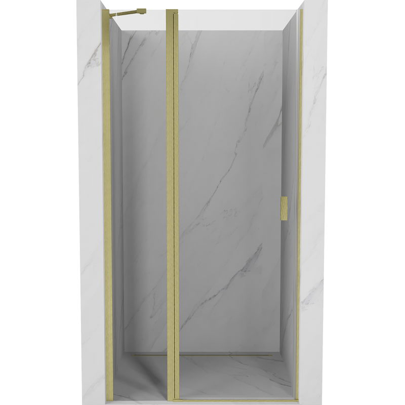 Mexen Mist ușă de duș batantă 85 cm, transparentă, auriu periat - 8A4-085-000-55-00