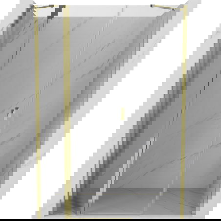 Mexen Mist ușile de duș batante 135 cm, transparente, aurii - 8A4-135-001-50-00