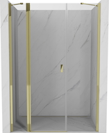 Mexen Mist ușă de duș pivotantă 140 cm, transparentă, aurie - 8A4-140-001-50-00