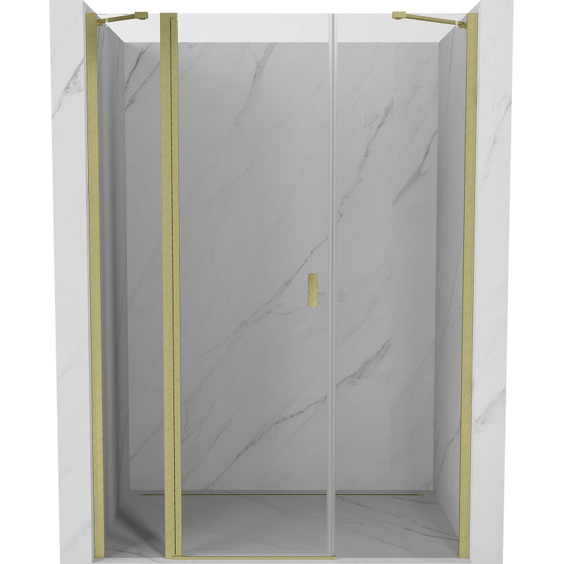 Mexen Mist ușă de duș cu deschidere 135 cm, transparent, auriu periat - 8A4-135-001-55-00