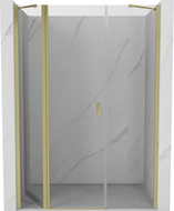 Mexen Mist uși de duș batante 155 cm, transparent, aurii periate - 8A4-155-001-55-00