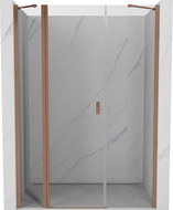 Mexen Mist uși de duș batante 155 cm, transparent, cupru periat - 8A4-155-001-65-00
