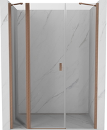 Mexen Mist uși de duș batante 160 cm, transparent, cupru periat - 8A4-160-001-65-00